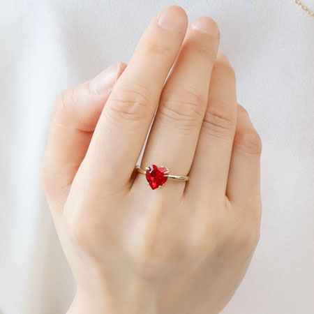 リング台 石座付ハート ＃4884 8.8×8mm ゴールド – 貴和製作所