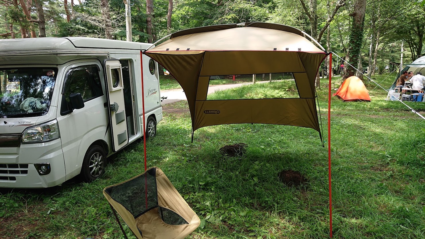 吸盤を使わない！小川キャンパルのカーサイドタープAL簡単アレンジ単独