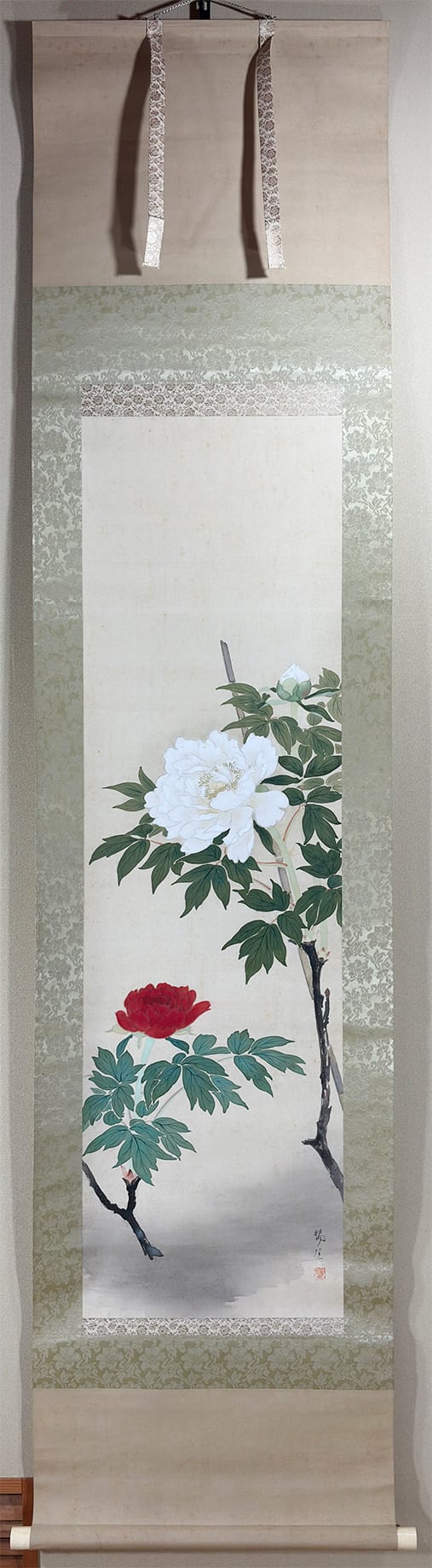 紅白牡丹図｜新・古美術 高美堂（こうびどう）｜掛軸販売・通販・買取