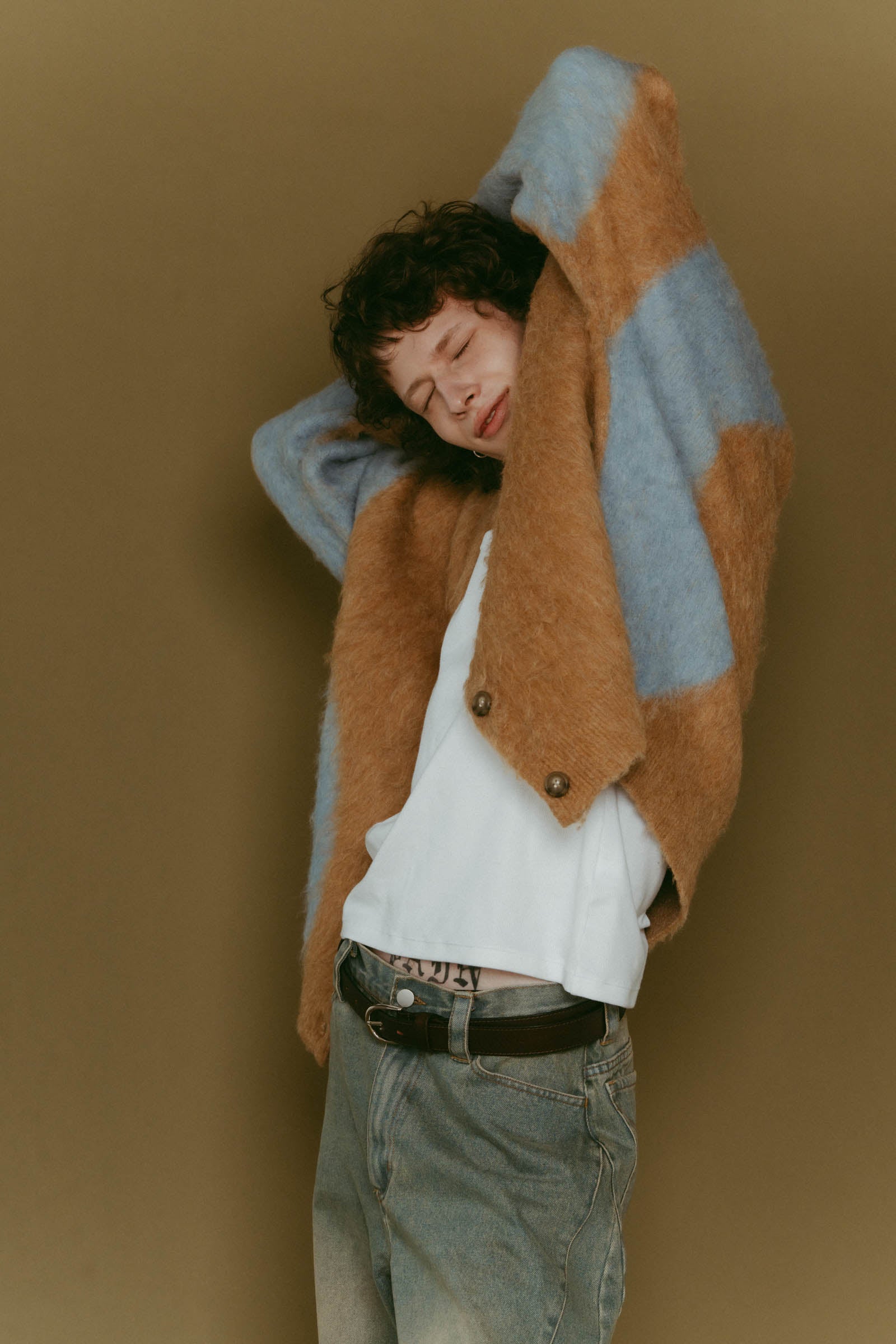 Vneck cardigan(unisex)/camel | KNUTH MARF