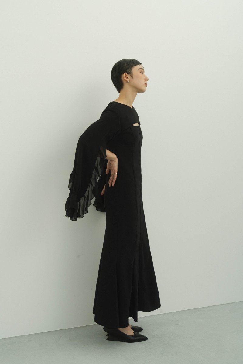 frill sleeves one piece/black | KNUTH MARF