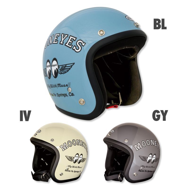 BK073】ムーンアイズ Fly with MOON ジェット ヘルメット MOONEYES
