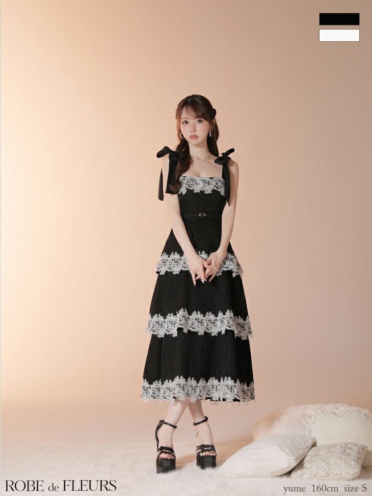 ROBEdeFLEURS/ローブドフルール】ノースリーブ ショルダーリボン