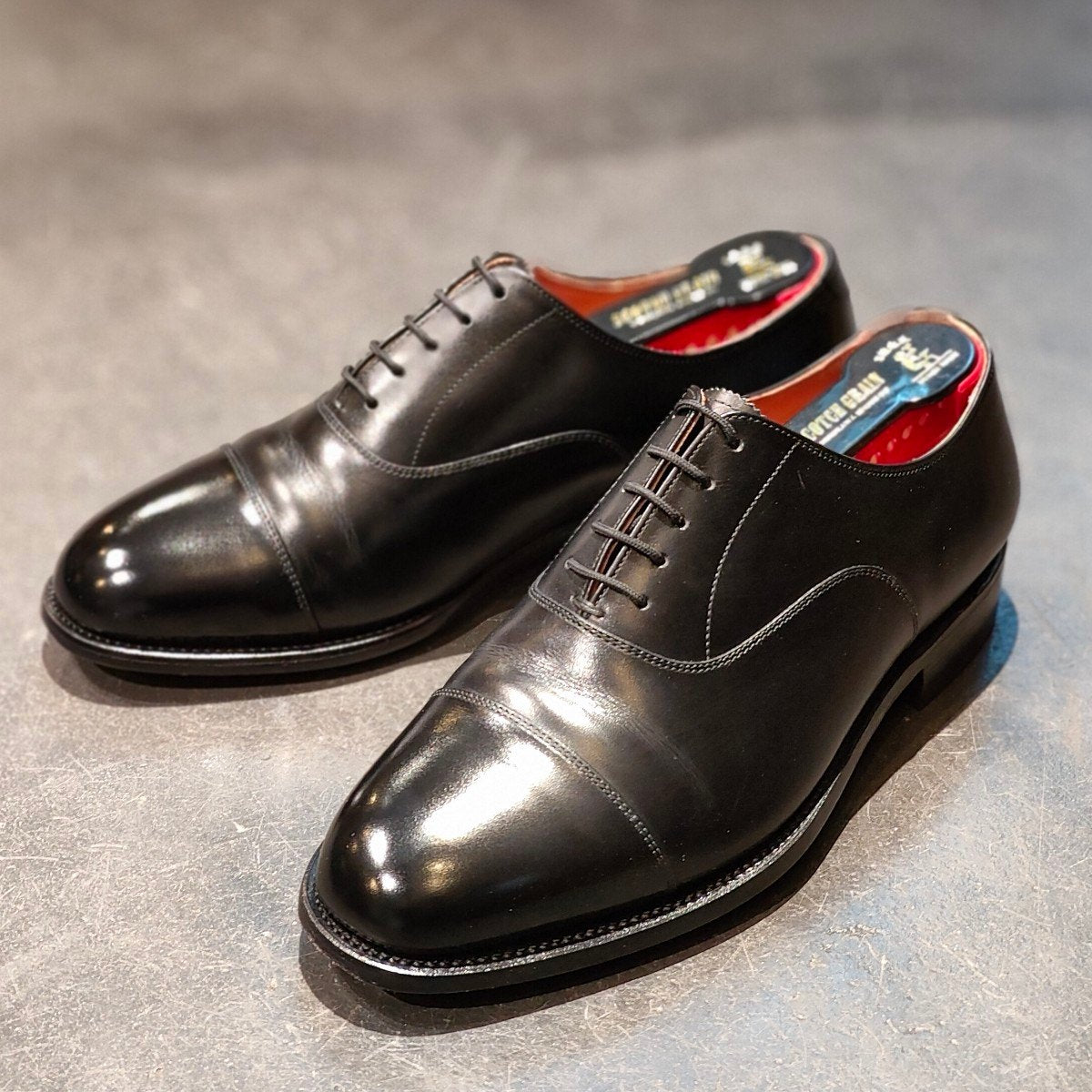 スコッチグレイン ビジネスシューズ ストレートチップ レザー 黒