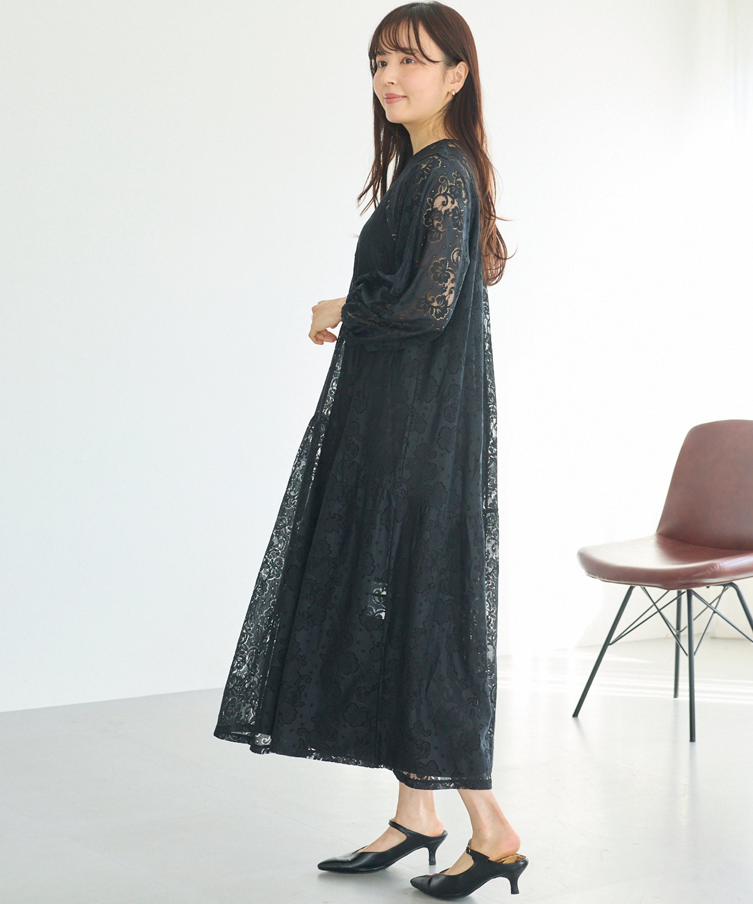 洗える】総レースワンピース | ラビアンジェ-⼤きいサイズのレディース服