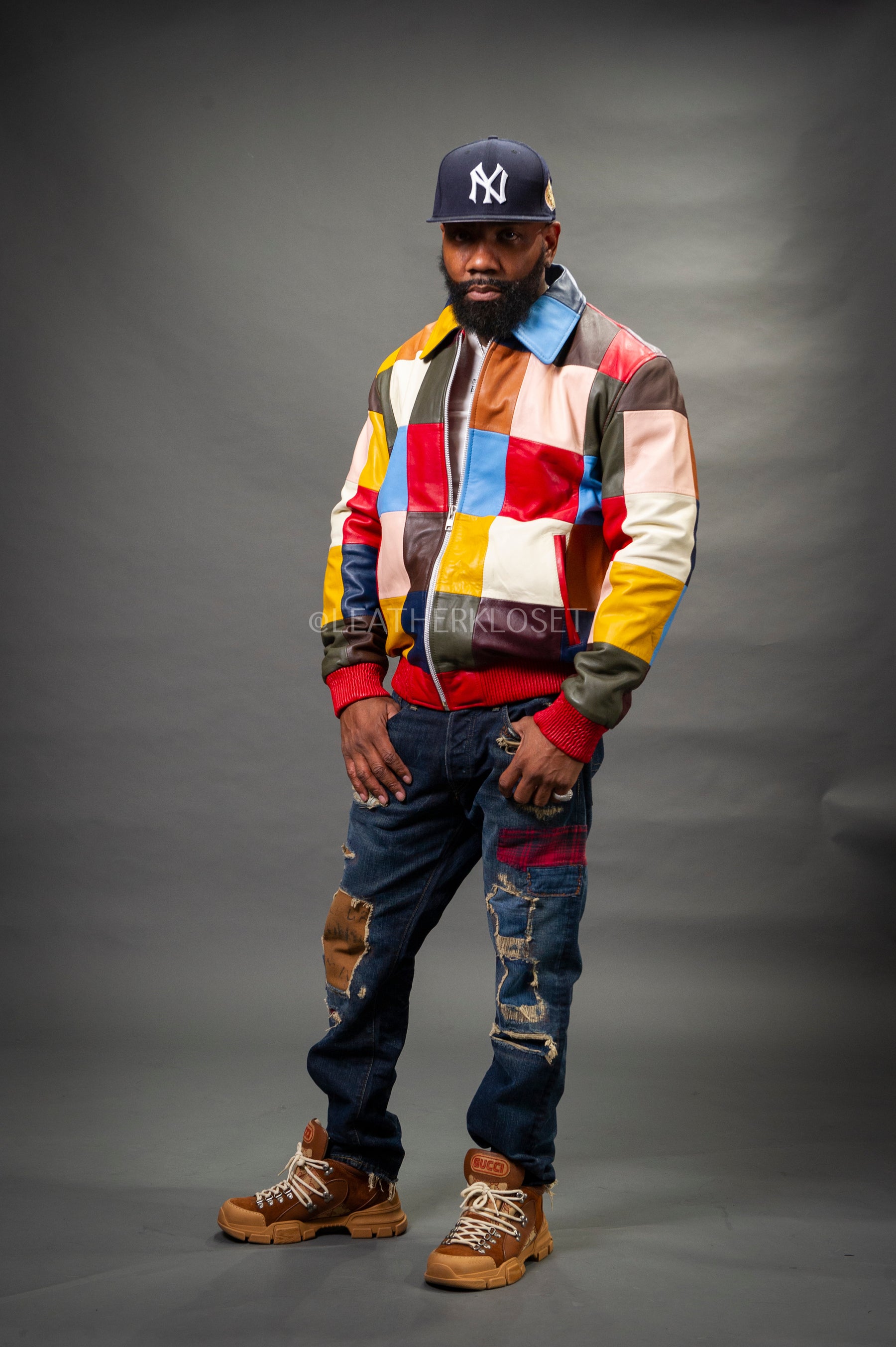 Men's Patchwork Leather Jacket [Multi] – LeatherKloset