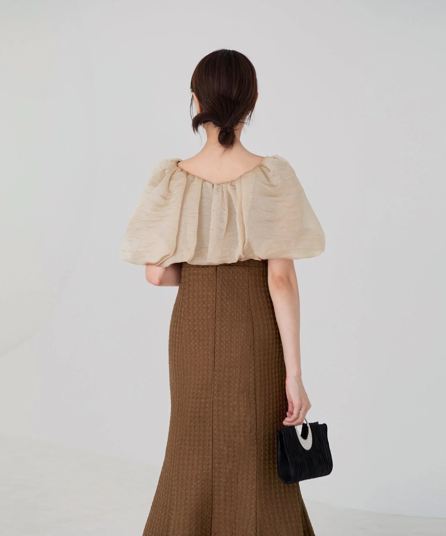 当日発送】2WAYオフショルダーパフスリーブマーメイドドレス