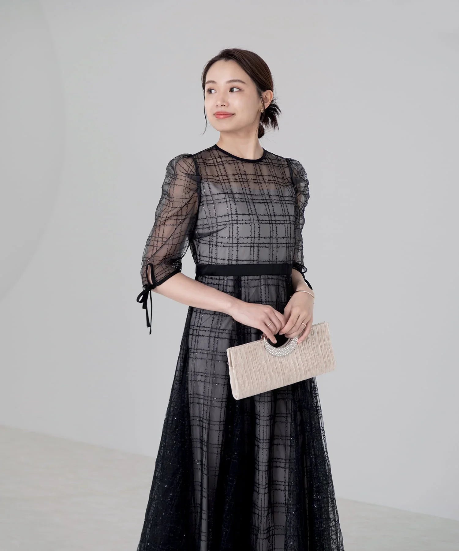 ショパン 115センチ リボン付きチェック柄ドレス 女の子,ワンピース