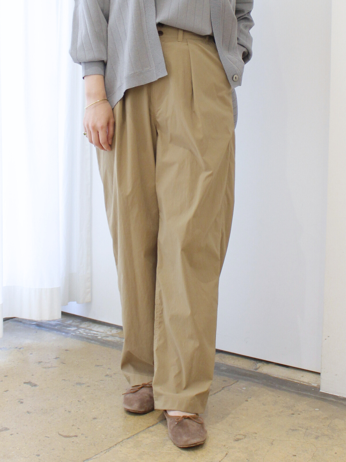 lelillレリル THE BASIC CHINO ベージュ/ブラック