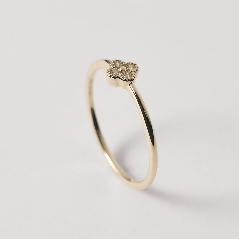 K10 ダイヤモンド フラワー モチーフ リング | 26-7415ダイヤモンド