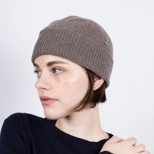 ミュールバウアー フォルドアップビーニー ホールガーメント 黒 グレー