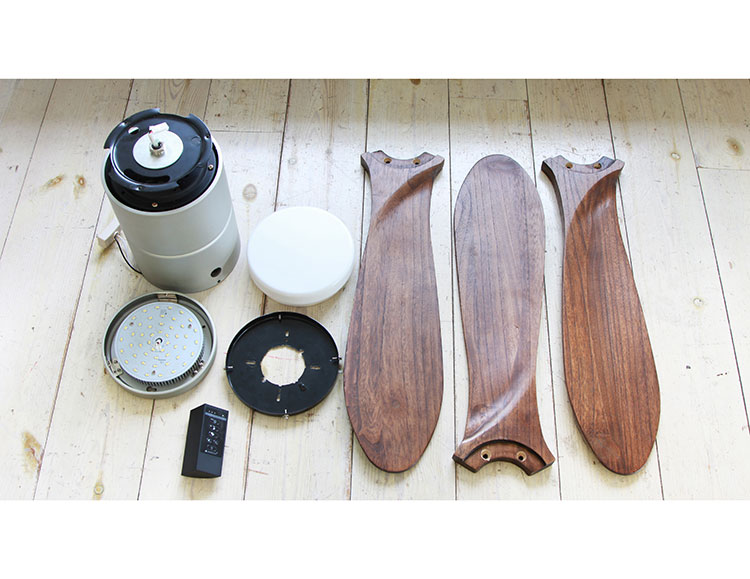 Modern Collection LED シーリングファン REAL wood blades (電球色