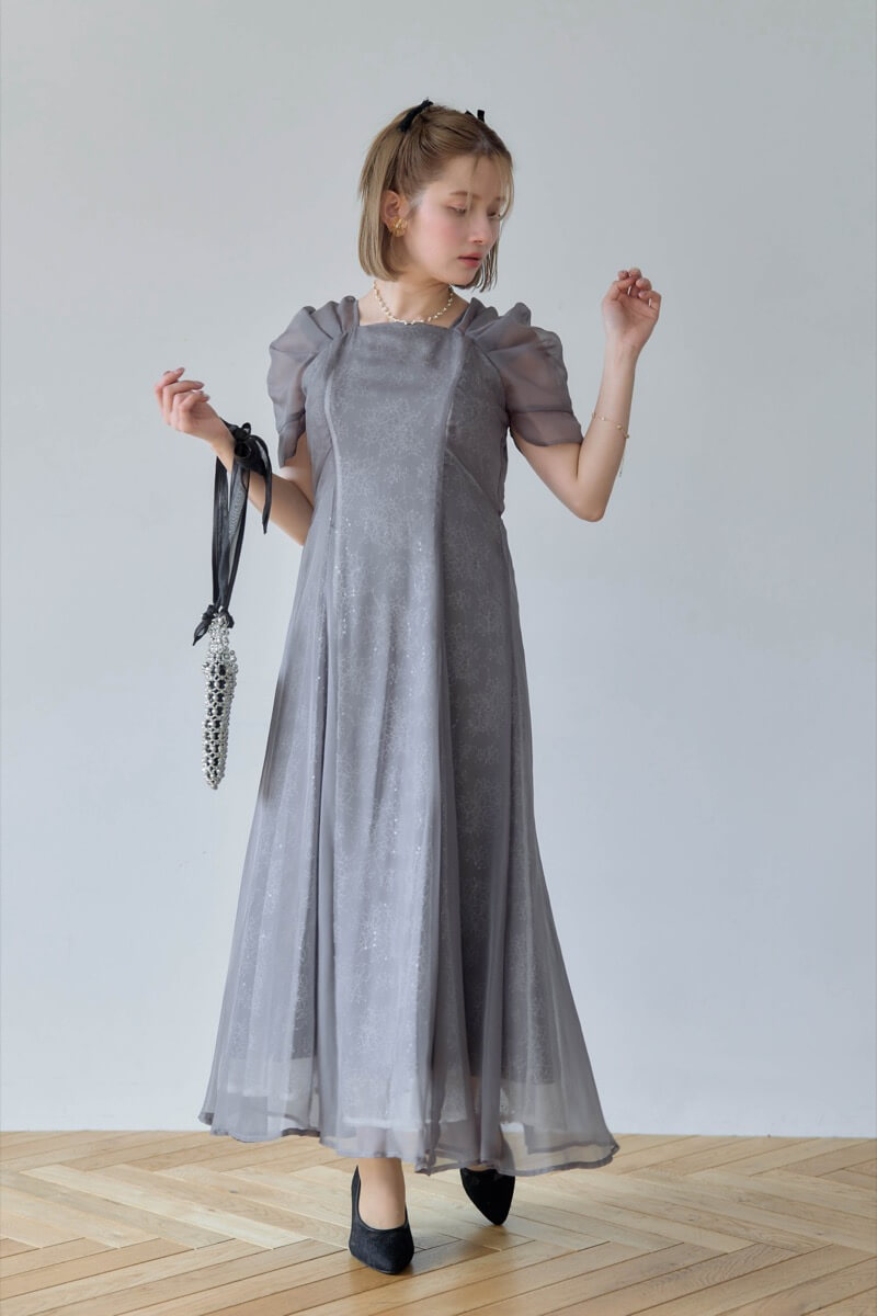 チャコールのオーガンジースパンコールドレス | Dorry doll | M | 結婚