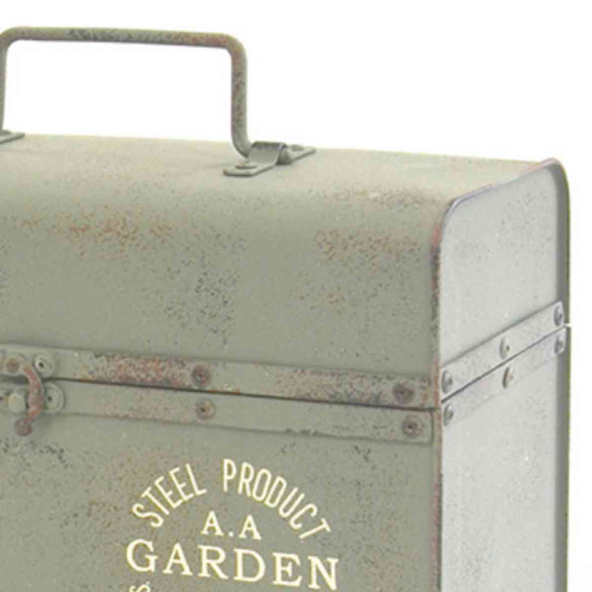 ガーデニング収納 ティンメタルボックス A サビ加工 （ 工具箱 道具箱