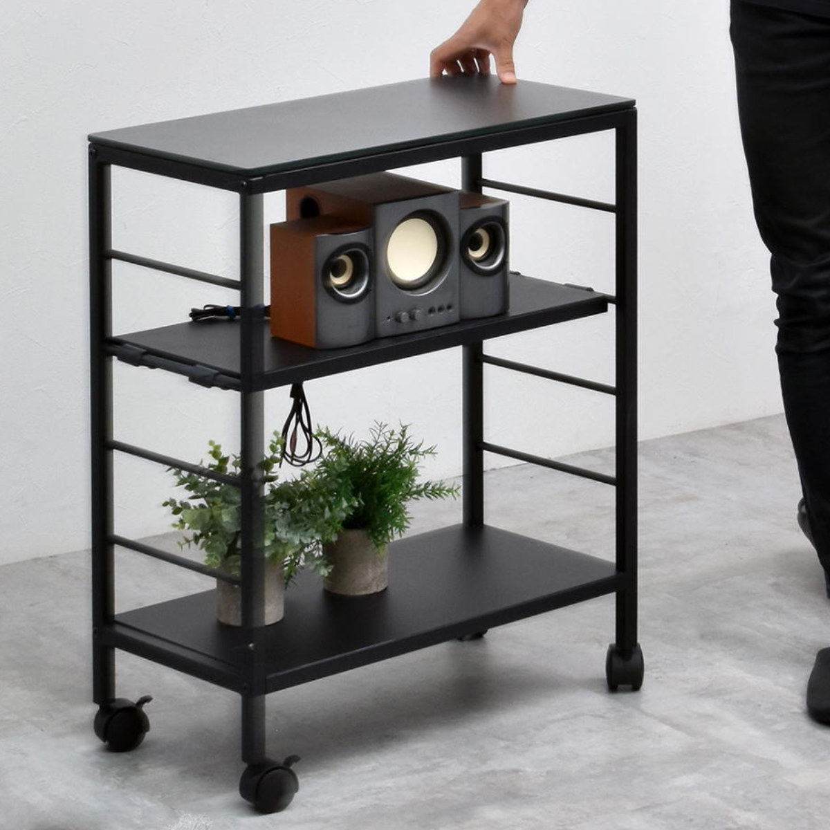 サイドテーブル ワゴン 幅60cm セラミック天板 4段 CERABILL