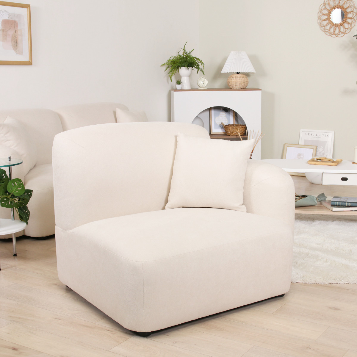 ソファ 1人掛け 左肘タイプ 幅98cm Chamill （ フロアソファ