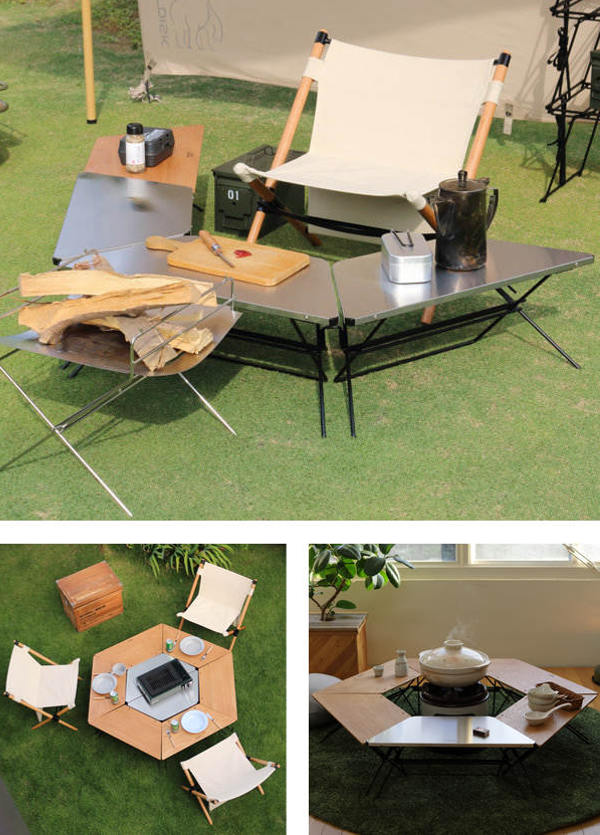 アウトドア テーブル ステンレストップ 1台 アーチテーブル シングル