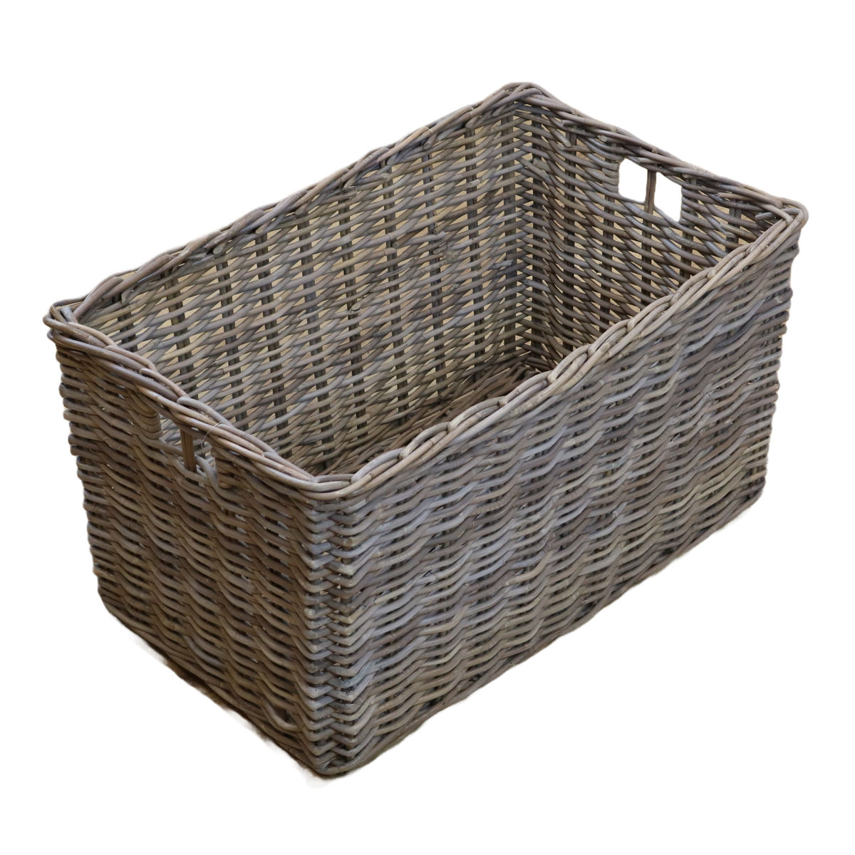 dショッピング |バスケット ラタン 幅75×奥行45×高さ40 持ち手付き