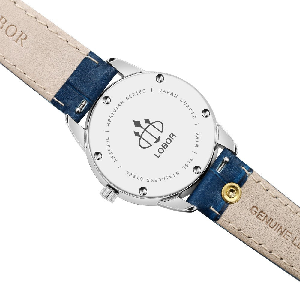 Equinox Blue 33mm | Affordable Moonphase Watches | LOBOR Watches