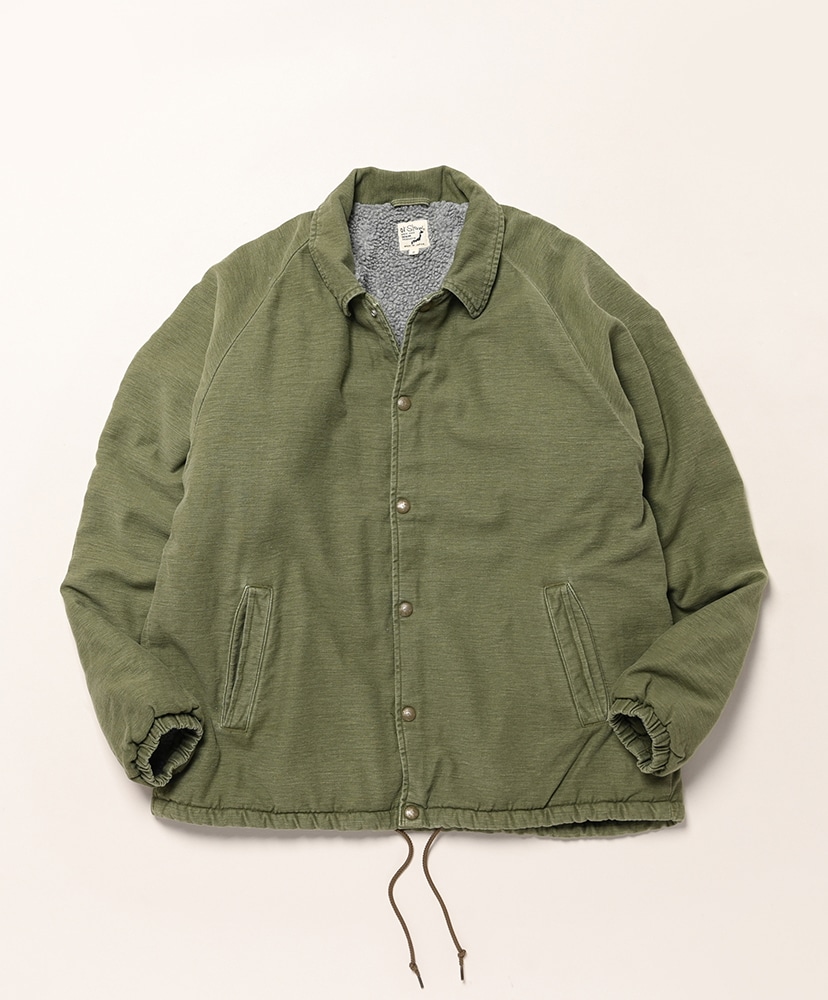 Vintage Washed Coach Jacket With Fleece Lining(1(MEN) Dark Olive