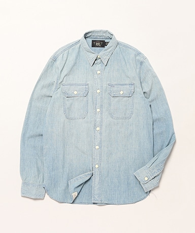 Indigo Chambray Workshirt(L(MEN) Medium Wash/ミディアムウォッシュ