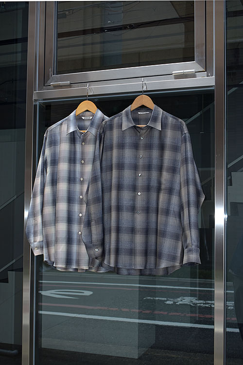 AURALEE[オーラリー] Super Light Wool Check Shirt - 8/30(fri)~ Launch