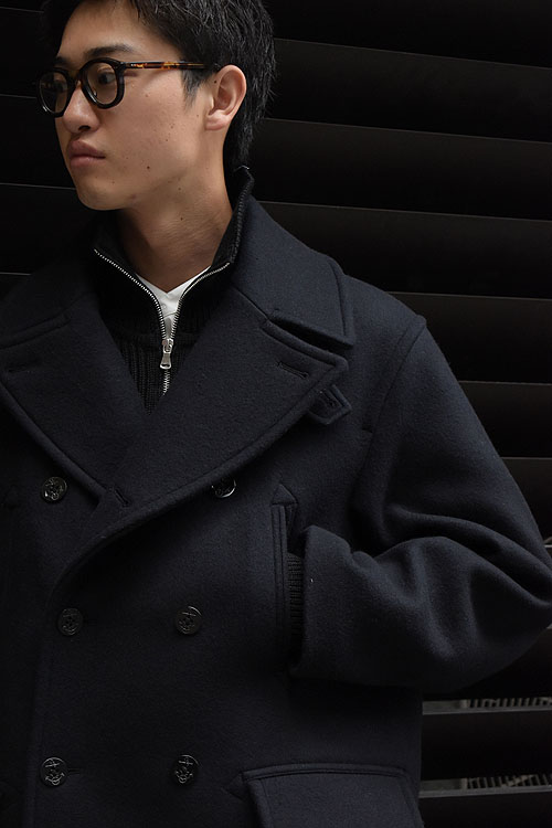 blurhms ROOTSTOCK 24AW-WOOL MELTON 10B PEA COAT[DK NVY]