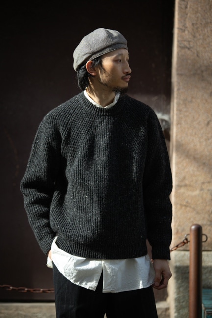 BATONER[バトナー] Men Tweed Signature Crew Neck