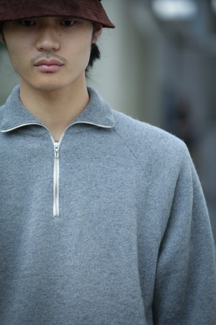 BATONER[バトナー] Men Backloop Camel Half Zip