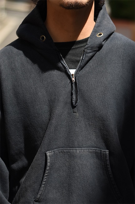 A.PRESSE/アプレッセ】Vintage Half Zip Sweat Hoodie