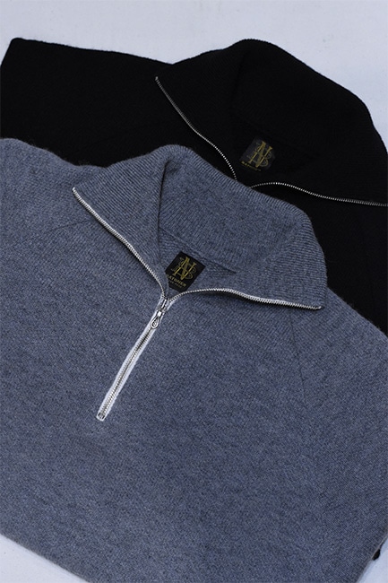 BATONER/バトナー】 Men Backloop Camel Half Zip