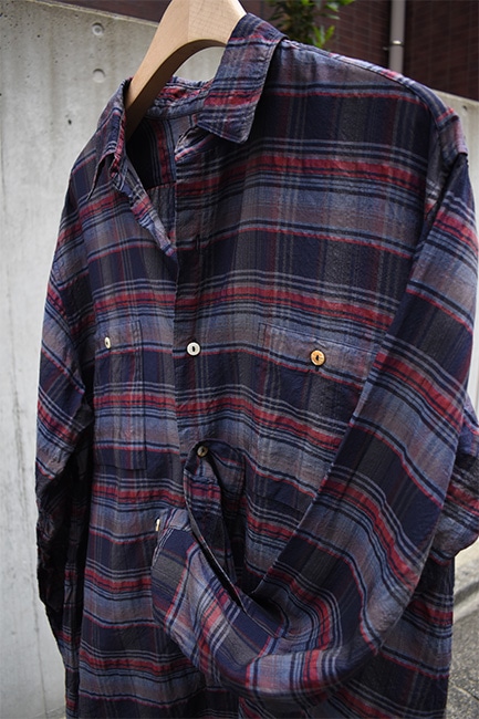 MAATEE&SONS/マーティーアンドサンズ】Work Shirt - Mix Madras