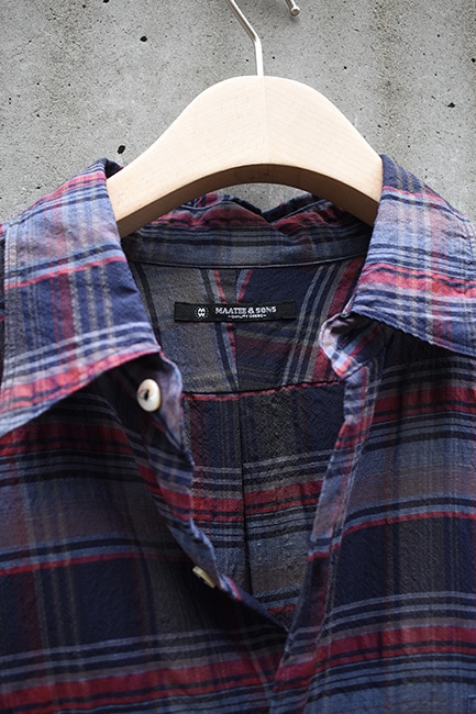 MAATEE&SONS/マーティーアンドサンズ】Work Shirt - Mix Madras