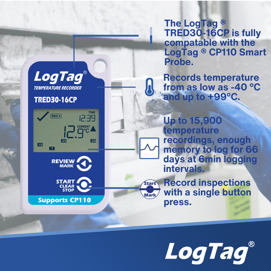 TRED30-16: External Probe LCD Temperature Data Logger