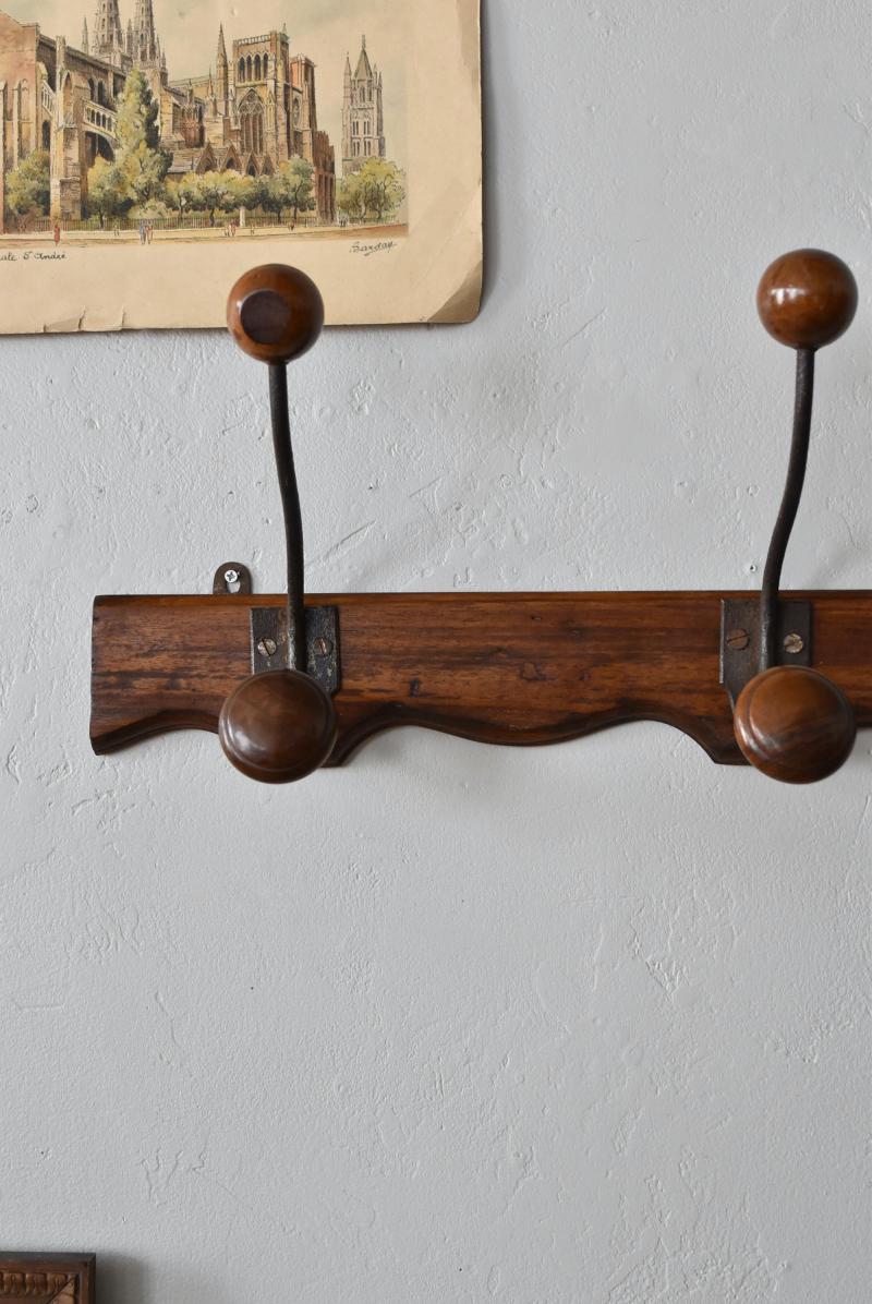 フランスアンティーク建具 アンティーク3連フック.11 ウォールディスプレイ