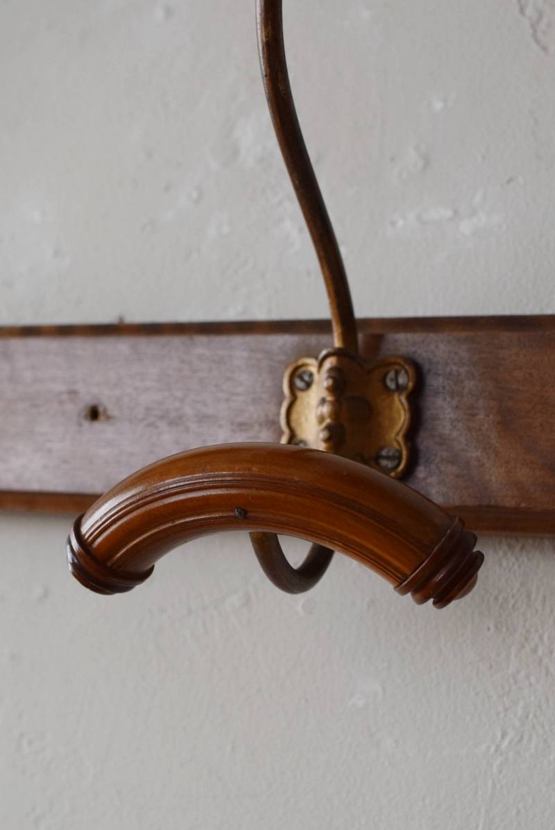 フランスアンティークパーツ アンティーク5連フック.3 ウォール