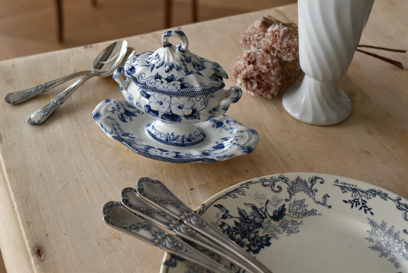 フランスアンティーククレイユモントローChardonneretムタディエ