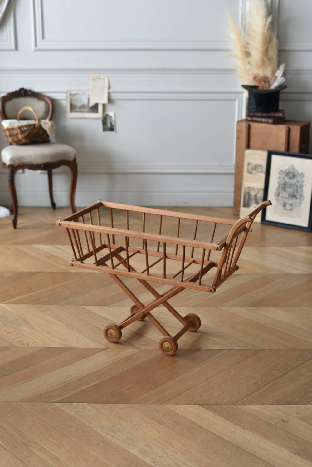 フランスヴィンテージ家具 木製カート.2 ナチュラルインテリア