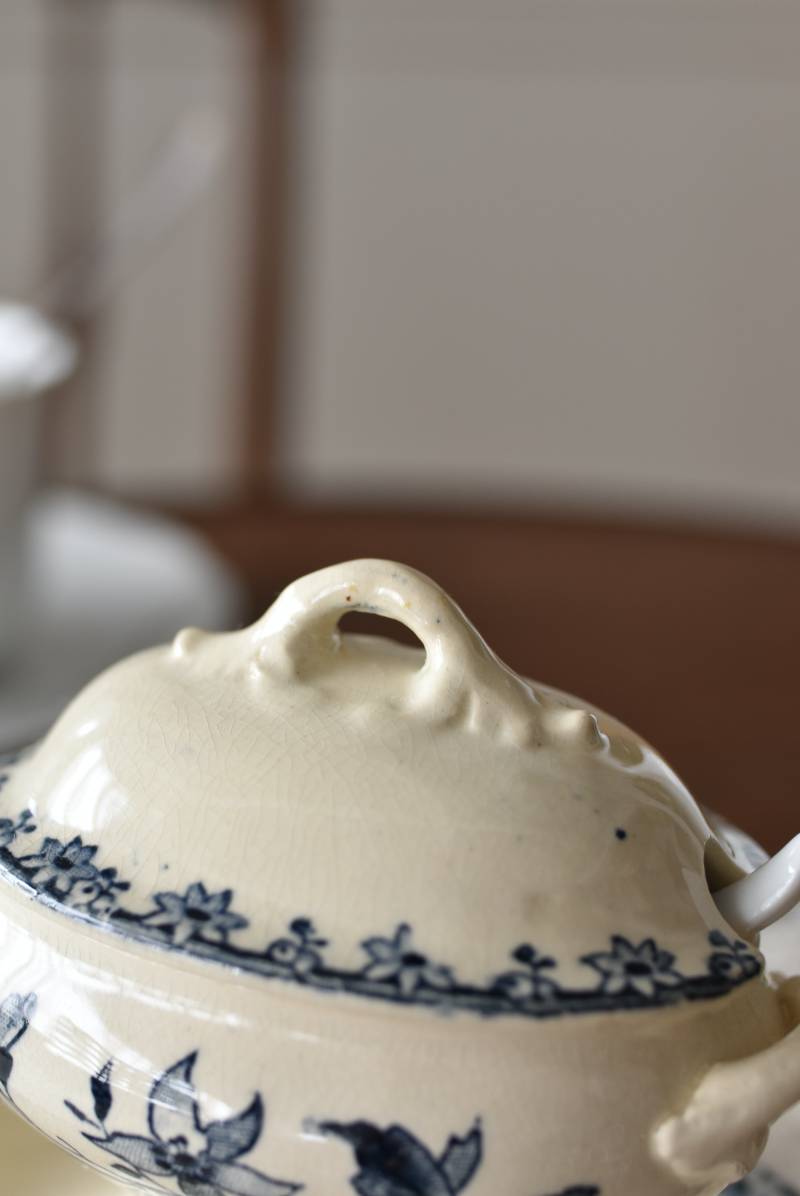 フランスアンティーク食器 マスタードポット.サルグミンヌ Sarreguemines