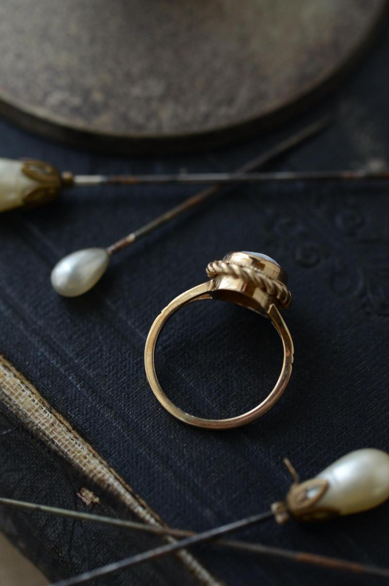 イギリスヴィンテージジュエリー 9K カメオリング ヴィンテージ