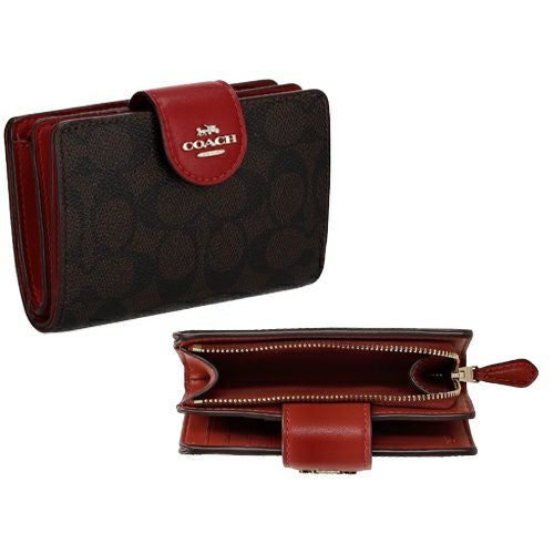 コーチ アウトレット 二つ折り財布 レディース シグネチャー ブラウン