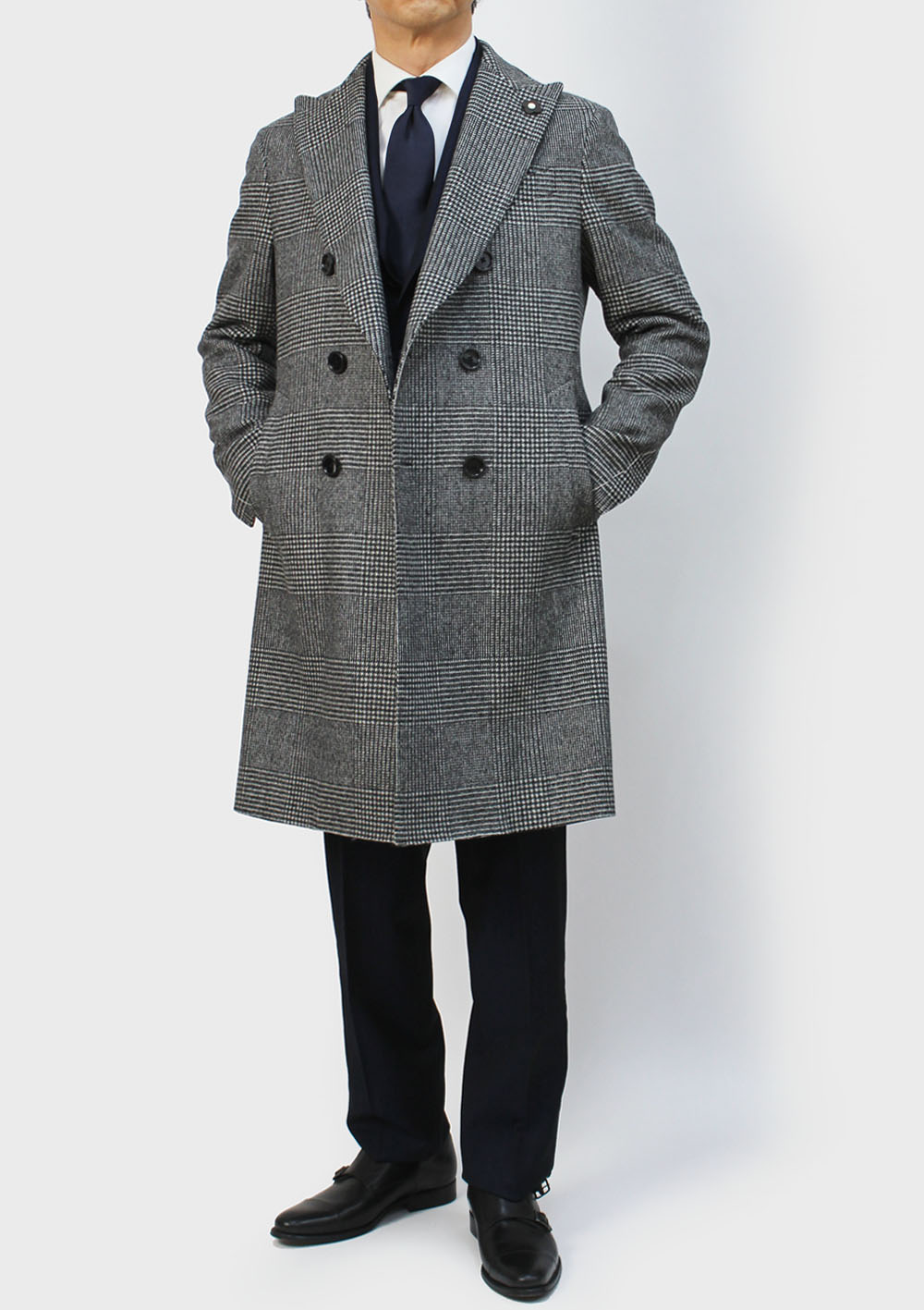 タリアトーレ イタリア製 チェック柄 チェスターコート サイズ54