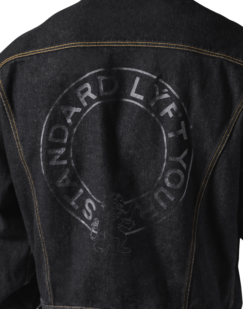 Back Emblem Denim Jacket - Black – LÝFT