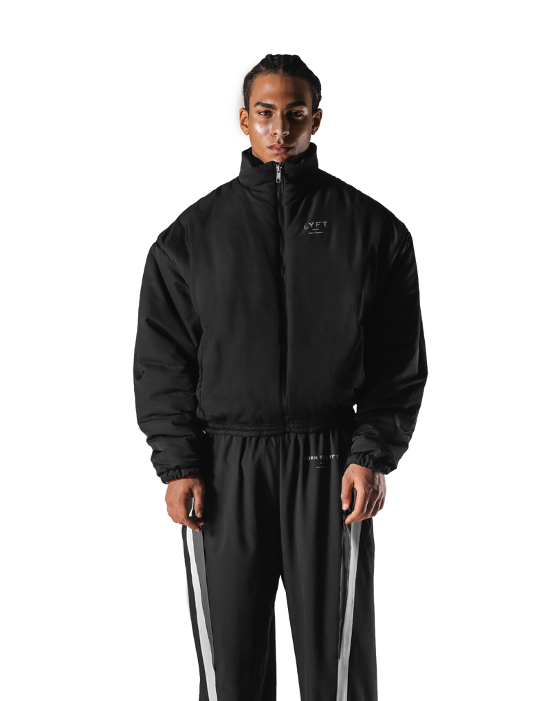 SWITCH LAYER™ 2Line TRACK | BLACK Puffer Jacket V.2 - Black – LÝFT