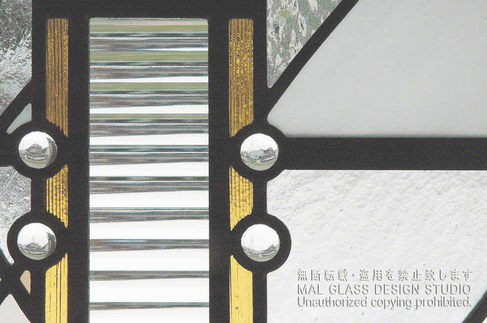 大阪府島本町玄関｜シンプルなステンドグラスの施工例