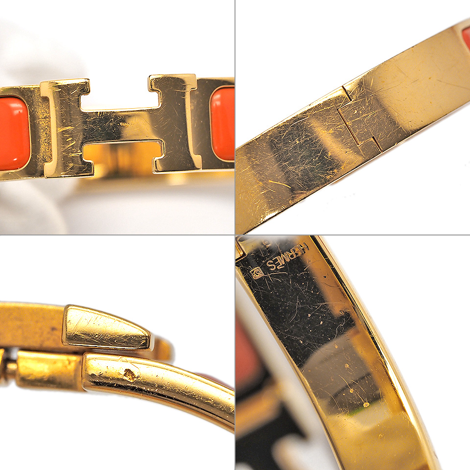 エルメス クリッククラック GP オレンジ×ゴールド金具 【中古】 | 株式