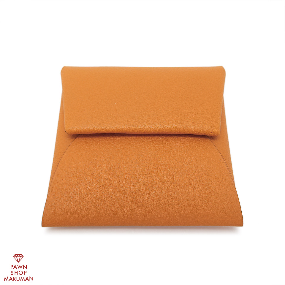 エルメス バスティアコインケース Y刻印 エバーカラー オレンジ系