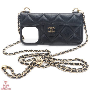 CHANEL キャビアスキン iPhone 13 Pro ケース マトラッセ 青 CHANEL