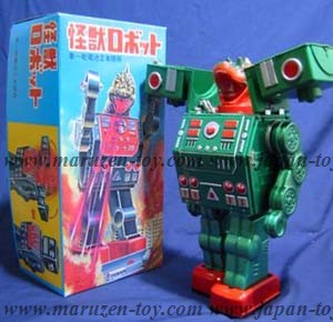 丸善商店 （メタルハウス）日本製ブリキ商品 No.2 怪獣ロボット（緑