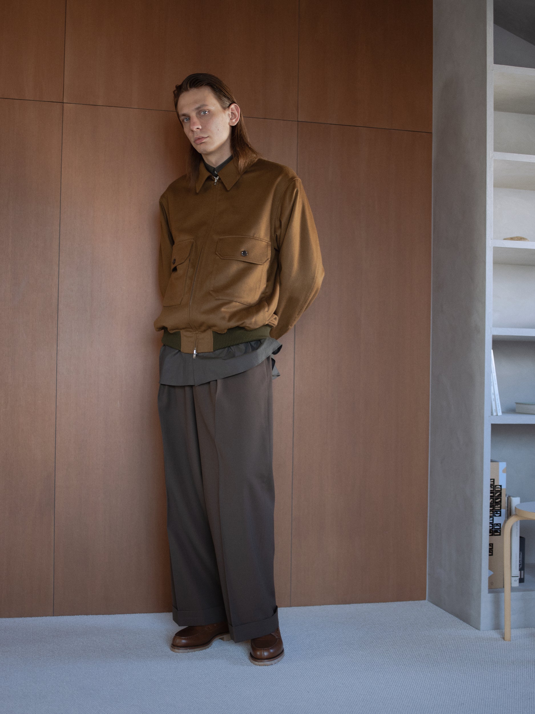 カシミヤフランネル / カシミヤワークジャケット, Brown Khaki – MARKAWARE